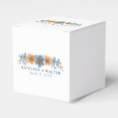 Gastgeschenk Hochzeit-Box mit blauen und orangen B Geschenkschachtel (Vorderseite)