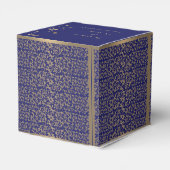 Gastgeschenk Hochzeit-Box mit Gold und Navy Blue F Geschenkschachtel (Rückseite)