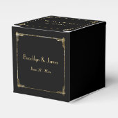 Gastgeschenk Hochzeit-Box mit Golden Foil Art Deco Geschenkschachtel (Vorderseite)