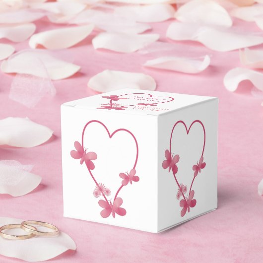 Gastgeschenk Hochzeit Box Rosa Herz und Schmetterl Geschenkschachtel (Hochzeit)