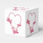 Gastgeschenk Hochzeit Box Rosa Herz und Schmetterl Geschenkschachtel (Vorderseite)