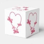 Gastgeschenk Hochzeit Box Rosa Herz und Schmetterl Geschenkschachtel (Rückseite)