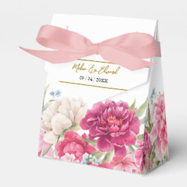 Gastgeschenk Hochzeit Box Rosa Peony Florals Geschenkschachtel