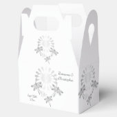 Gastgeschenk Hochzeit Box Silver Dragonflies Herz Geschenkschachtel (Geöffnet)