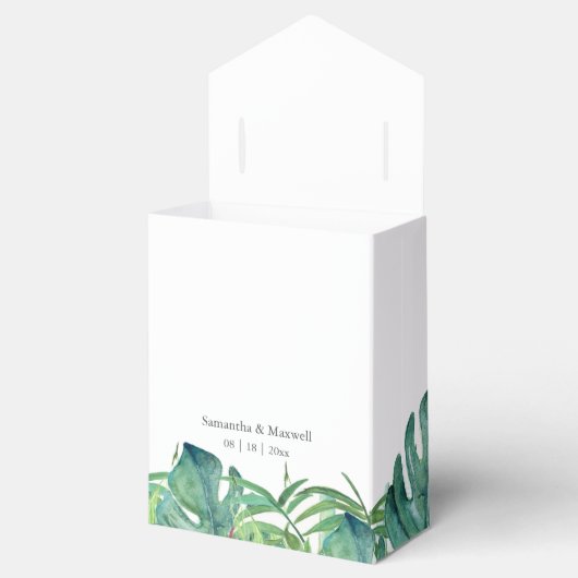 Gastgeschenk Hochzeit Boxen Aquarellpalm-Blätter Geschenkschachtel (Geöffnet)