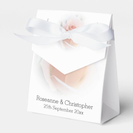 Gastgeschenk Hochzeit Boxen Peach Pink Rosenknospe Geschenkschachtel (Vorderseite)