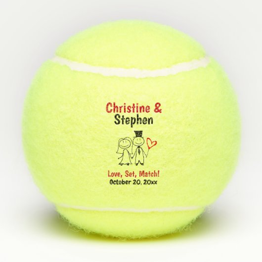 Gastgeschenk Hochzeit Bride Groom Niedlicher Carto Tennisbälle (Rückseite)
