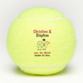 Gastgeschenk Hochzeit Bride Groom Niedlicher Carto Tennisbälle (Vorderseite)