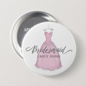 Gastgeschenk Hochzeit Bridesmaid Rosa Vintages Kle Button (Vorne & Hinten)