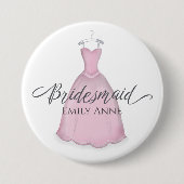 Gastgeschenk Hochzeit Bridesmaid Rosa Vintages Kle Button (Vorderseite)