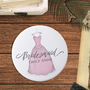 Gastgeschenk Hochzeit Bridesmaid Rosa Vintages Kle Button