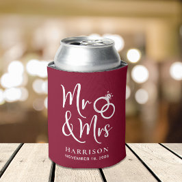 Gastgeschenk Hochzeit Burgund Dosenkühler