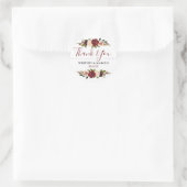 Gastgeschenk Hochzeit Burgundy Blush Floral Boho Runder Aufkleber (Tasche)