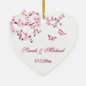 Gastgeschenk Hochzeit Cherry Blossoms Keramikornament (Vorne)