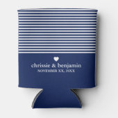 Gastgeschenk Hochzeit Custom Bride Groom Date Stri Dosenkühler (Vorderseite)