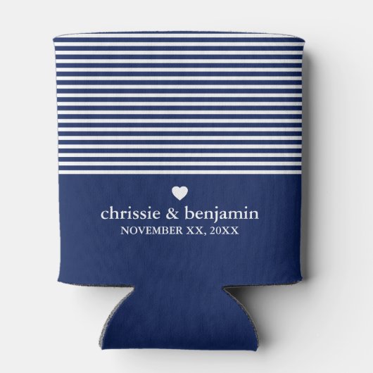 Gastgeschenk Hochzeit Custom Bride Groom Date Stri Dosenkühler (Rückseite)