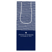 Gastgeschenk Hochzeit Custom Bride Groom Date Stri Geschenktüte Für Weinflaschen (Vorderseite)