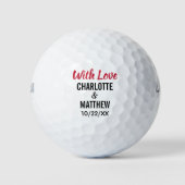 Gastgeschenk Hochzeit Dank mit Liebe Golfball (Vorderseite)