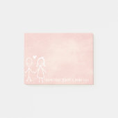 Gastgeschenk Hochzeit Danke Chalkboard Peach Paste Post-it Klebezettel (Vorderseite)