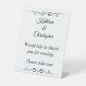 Gastgeschenk Hochzeit Danke, dass Sie gekommen sin Sockelschild (Vorderseite)