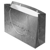 Gastgeschenk Hochzeit Danke, Gray Silver Grungy Große Geschenktüte (Rückseite Schrägansicht)