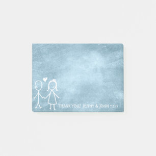 Gastgeschenk Hochzeit danke Ihnen Chalkboard Blue Post-it Klebezettel