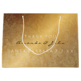 Gastgeschenk Hochzeit Danke, Jubiläum Gold Grungy Große Geschenktüte