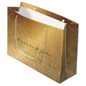 Gastgeschenk Hochzeit Danke, Jubiläum Gold Grungy Große Geschenktüte (Vorderseite Schrägansicht)