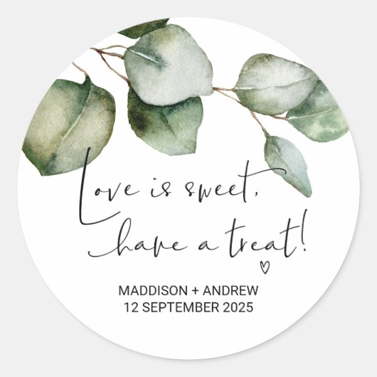 Gastgeschenk Hochzeit danke von Bride Groom Gefall Runder Aufkleber (Vorderseite)