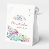 Gastgeschenk Hochzeit der Aquarellkaktus-Blume Geschenkschachtel (Rückseite)