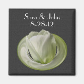 Gastgeschenk Hochzeit der Blume White Tulip Magnet (Vorne)