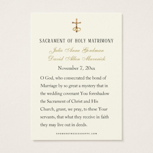 Gastgeschenk Hochzeit der katholischen Marian Cros (Rückseite)