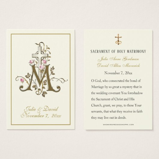 Gastgeschenk Hochzeit der katholischen Marian Cros (Vorne & Hinten)