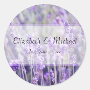 Gastgeschenk Hochzeit der Lavendel-Blume Runder Aufkleber