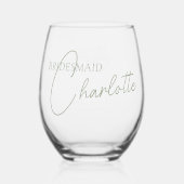 Gastgeschenk Hochzeit der Lilie-Monogramm-Größe Weinglas Ohne Stiel (Rückseite)