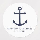 Gastgeschenk Hochzeit der modernen Nautischen Mari Etiketten (Design 2)
