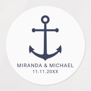 Gastgeschenk Hochzeit der modernen Nautischen Mari Etiketten
