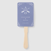 Gastgeschenk Hochzeit der Periwinkle Monogram und Fächer (Vorderseite)