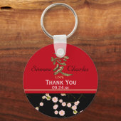 Gastgeschenk Hochzeit der Roten und Schwarzen Kirs Schlüsselanhänger (Vorderseite)