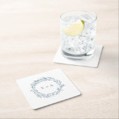 Gastgeschenk Hochzeit des Blauen Wasserfarbenkranz Rechteckiger Pappuntersetzer (Vor Ort)