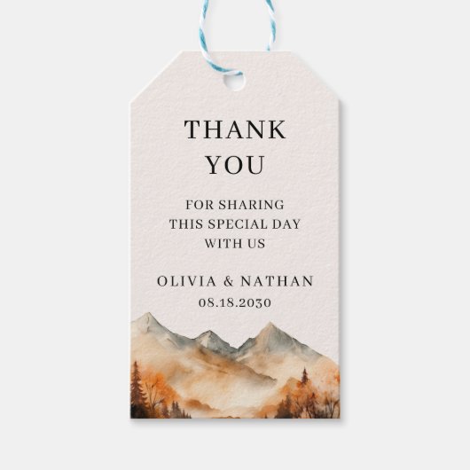 Gastgeschenk Hochzeit des Fall Geschenkanhänger (Vorderseite)