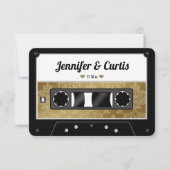 Gastgeschenk Hochzeit des Kassettenbandes für Retr Dankeskarte (Vorderseite)