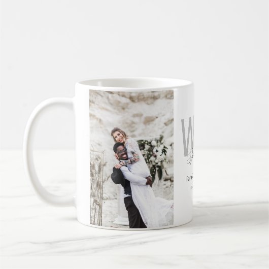 Gastgeschenk Hochzeit des Minimalistischen Fotos Kaffeetasse (Links)
