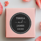 Gastgeschenk Hochzeit des Namens der schwarzen und Runder Aufkleber