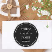 Gastgeschenk Hochzeit des Namens der schwarzen und Runder Aufkleber