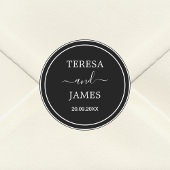 Gastgeschenk Hochzeit des Namens der schwarzen und Runder Aufkleber