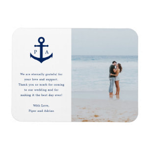 Gastgeschenk Hochzeit des Nautic Anchor Monogram F Magnet