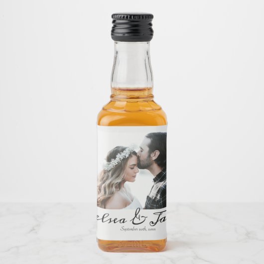 Gastgeschenk Hochzeit des personalisierten Fotos Alkoholflaschenetikett (Vorderseite)