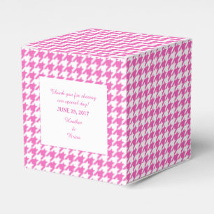 Gastgeschenk Hochzeit des rosa Hahnentrittmusters Geschenkschachtel