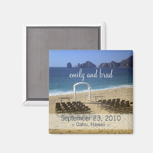 Gastgeschenk Hochzeit Destination Beach Wedding Ma Magnet (Vorderseite/Rückseite)